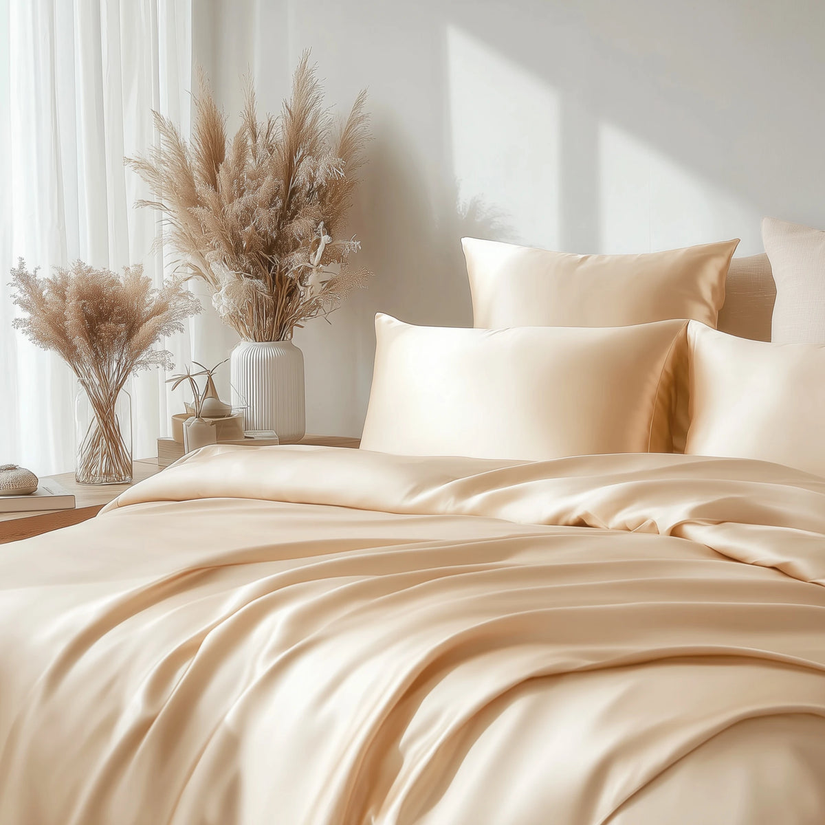 Beige Bambus Sengesett