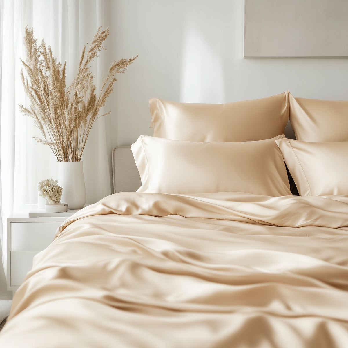 Beige Bambus Sengesett